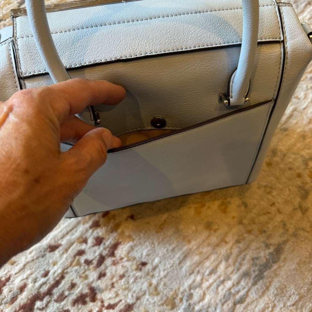Calvin Klein Perry Organizational Dome Light Blue Satchel. Like New - Picture 9 of 12
